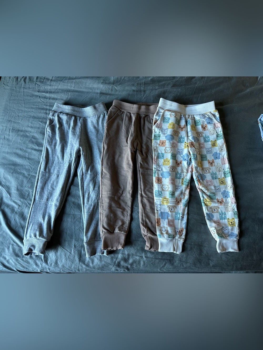 3-Pack Toddler Jogger Pants - Gray, Brown & Animal Print